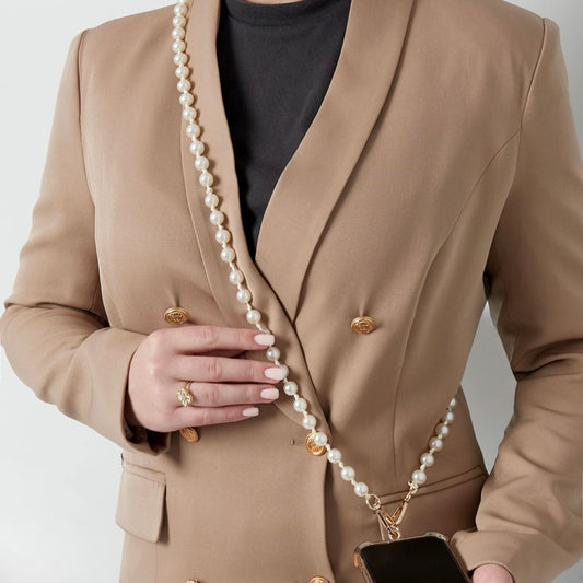 Lange Telefoonketting met Parels