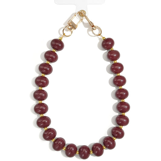Telefoonketting met Kralen – Bordeaux Chic